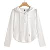 Maglietta da donna primaverile e autunnale, alla moda e versatile, felpa con cappuccio slim fit coreana, giacca in cotone con cerniera