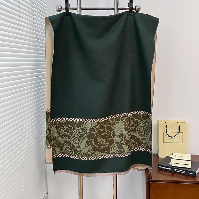 Winter Two-Sided Ethnic Style Cashmere Jacquard Scarves High Quality Women Thicken Wrap Shawl Ladies Wool Pashmina Scarf