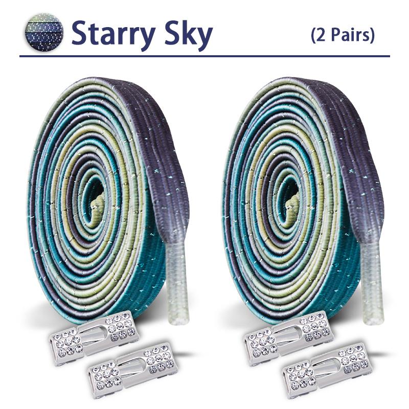 2Set Diamond Lock Shoelaces Without ties Colorful Elastic Laces Sneakers No Tie Shoe laces Glitter Flat Shoelace Shoe Accessorie