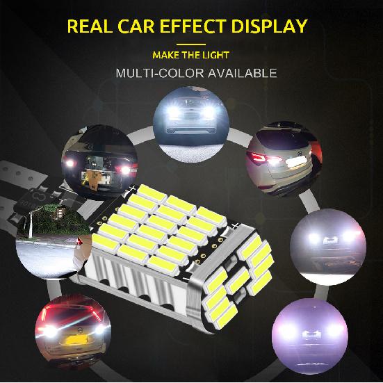 2pcs T15 W16W 921 912 Car Reverse Light 45SMD 4014 Bright LED Bulbs Canbus No Error Easy Installation 12V Backup Safety Universa Bulbs 7