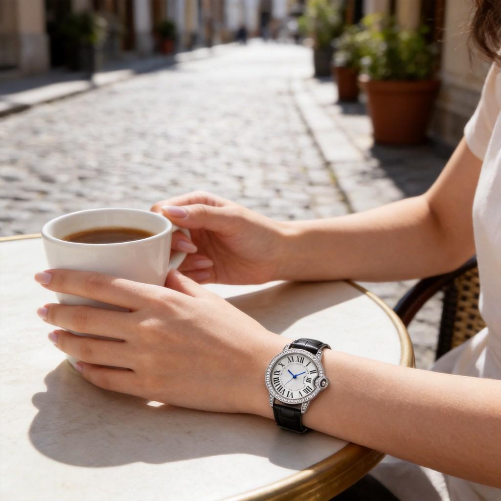 Fashion Lady Quartz Watch With Leather Strap For Casual Wear