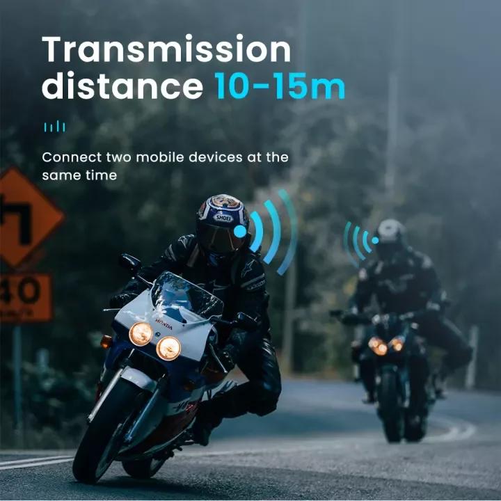 Kit auricolare Bluetooth 5.0 per casco, chiamata vivavoce wireless, auricolare impermeabile per moto, lettore musicale MP3 per tutti i caschi