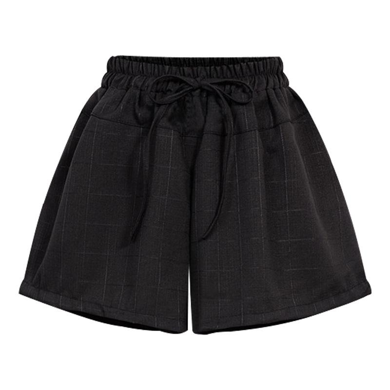 Høy midje A-linje vide ben dameshorts - Koreansk stil, Pluss størrelse, Sommer avslappet slim bukser