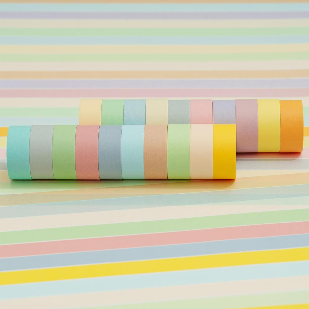 Set di Masking YUBX di Macaron e Washi Pastello Semplice Perfetto per Regali Fai da Te e Decorazioni Regalo Nastro, 20, Nastri, Colori, Artigianato, Diari, Agende,