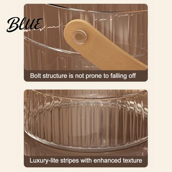 Multi-purpose Storage Basket Ice Bucket with Faux Leather Handle Thickened Plastic Beer Wine