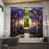 2, wisteria stained glass flower curtain, bedroom living room kitchen office curtain rod pocket window treatment