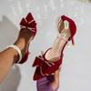 Fashion 2025 New Spring Autumn Pointed Toe Bow Single Shoe Delicate Sexy Gown For Special Occasion