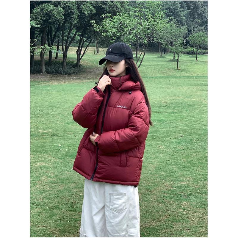 Autumn and winter new fashion down cotton clothes men and women simple casual hooded couple warm mountaineering sports jacket