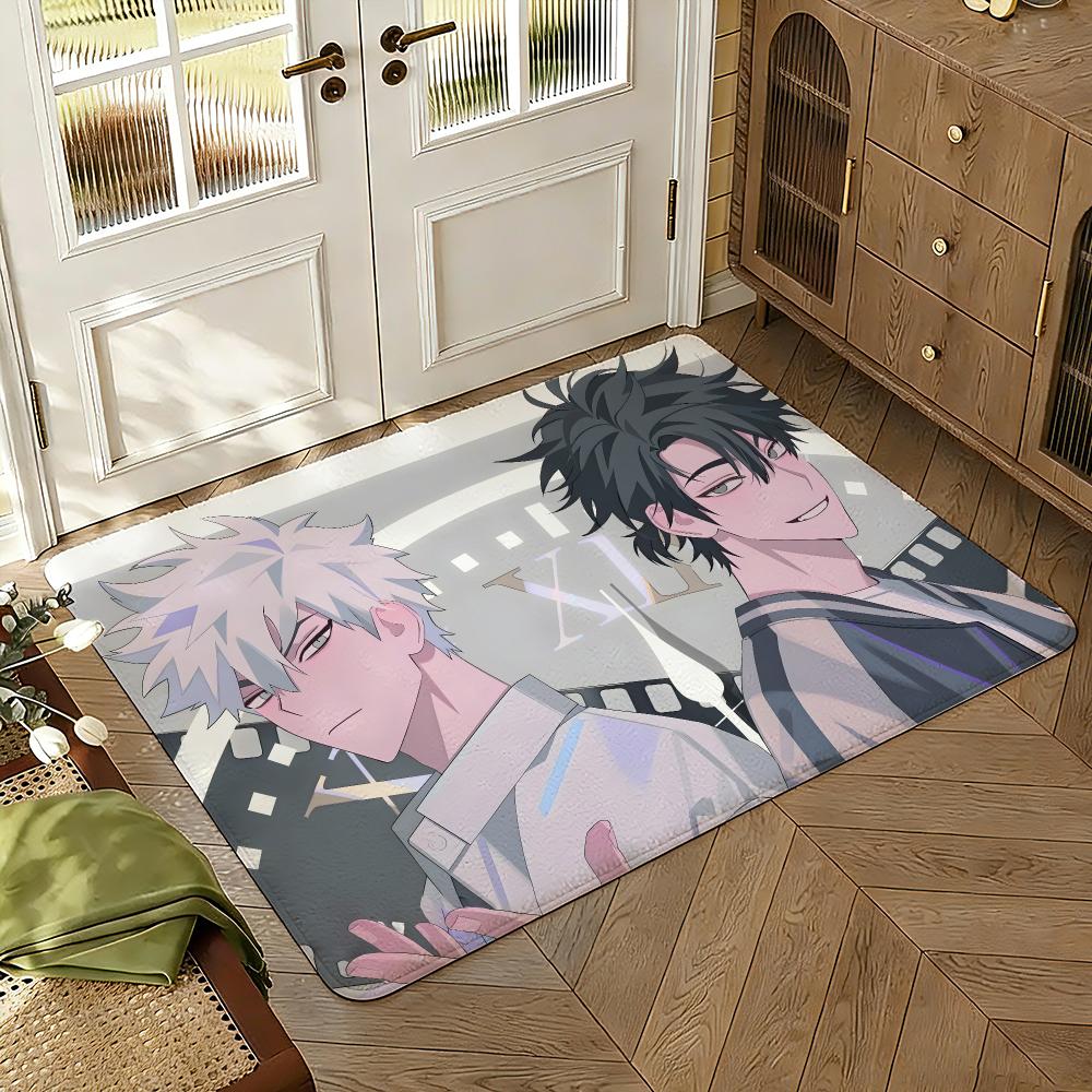 Hot Bl Anime L-link Click Floor Mat Soft Thickened Absorbent Non-Slip Bedroom Living Room Door Mat Home Decor Flannel Rugs