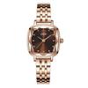 Gedi Women's Waterproof Square Dial Steel Band Quartz Watch for Daily Commute