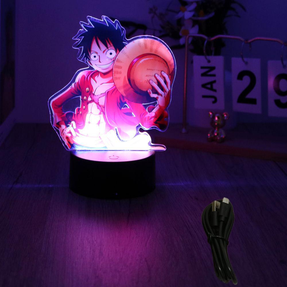 Anime Figuren Neue 3D Lampe 16cm One Piece Luffy Roronoa Intelligente Touch LED Nachtlicht Heimdeko Zimmer Kindergeburtstag Modell Spielzeug Geschenke