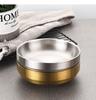 304 Korean Double Bowl Sauce Dish Stainless Steel Bowl Pickle Bowl Cold Dish Snack Dish Deep Meal Dish Double Dish