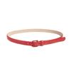 Womens Faux Leather Belt With Geometric Alloy Buckle For Daily Casual Use