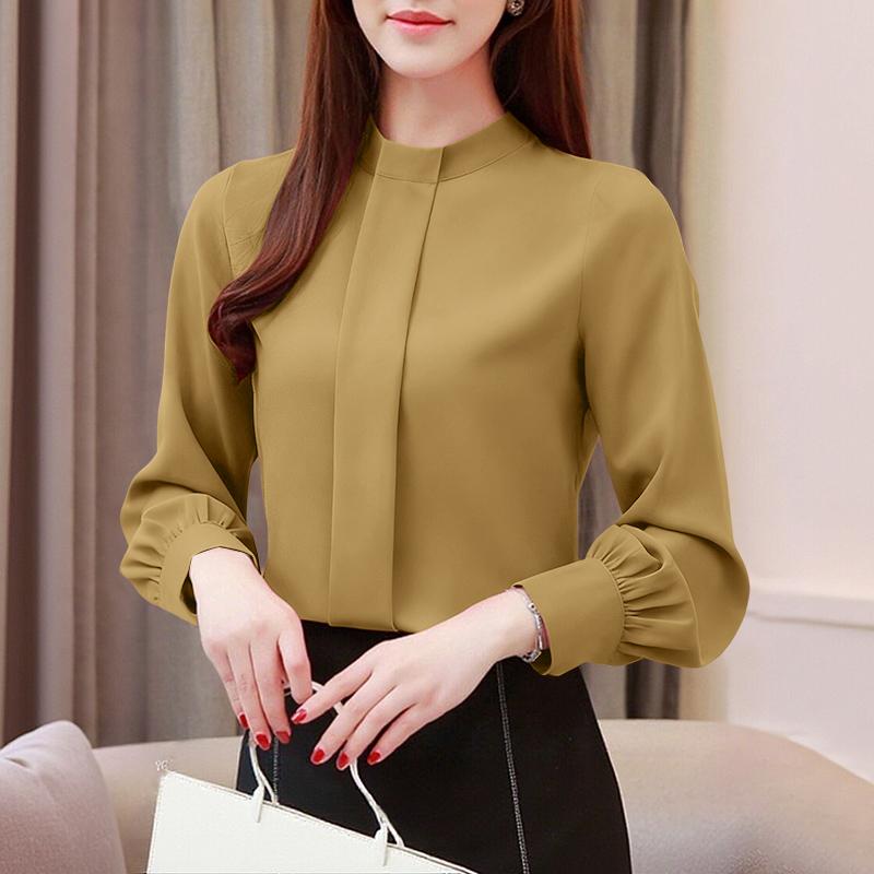 

ZANZEA Женская повседневная свободная блузка с круглым вырезом и длинными рукавами 5XL хаки