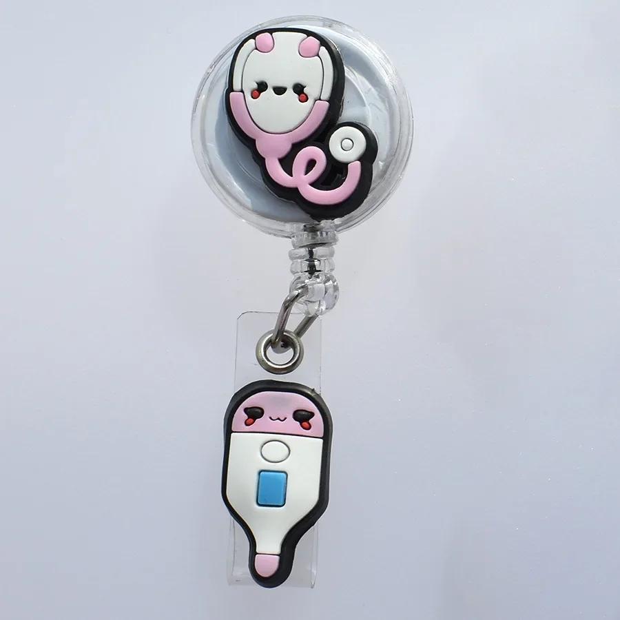 New Medical Style Badge Reel Nurse Workers Enfermera ID Holder Retractable Name Card Holder Accessory