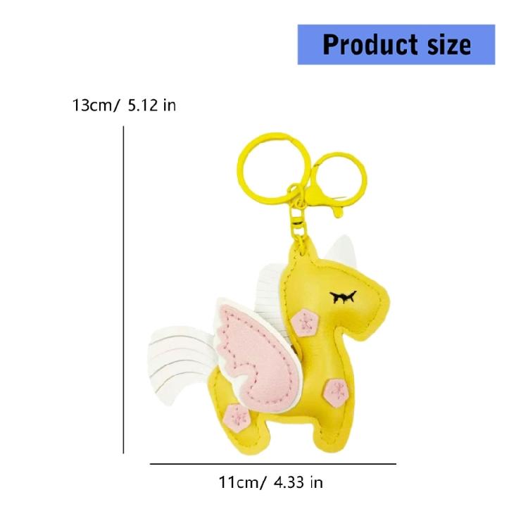 Stylish Flying Horse Motif Keychain Crafted Of Quality PU Leather Multi Functional Accessory For Men Women Gift