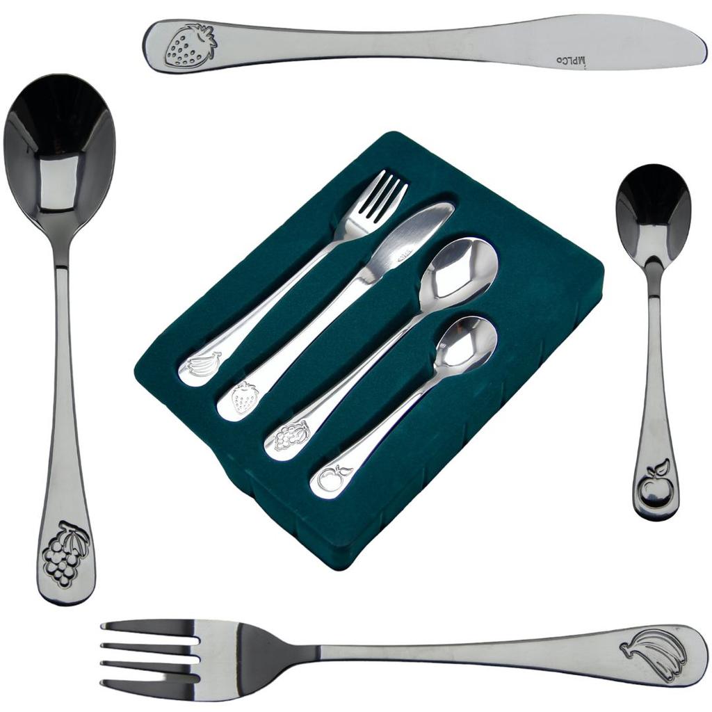 Steel Children'S Cutlery Set 4 Pieces Spoon Fork Knife Spoon Set