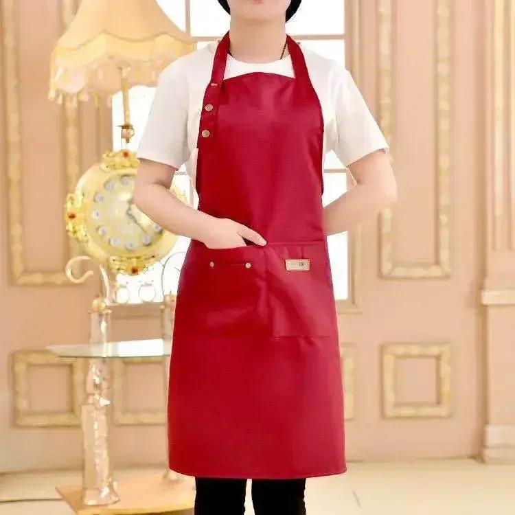 

Kitchen Apron Barber Apron Bib Kitchen Supplies Coffee Shop Waiter Solid Color Kitchen Accessories for Women Men Small Decor красный