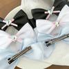 Ribbon Bow Hair Clip 2000s Style Side Clip Bow Diamante Gothic Bow Style Large Bowknot Balletcore Large Size