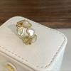 Copper Contemporary Vintage Ring For Women With Luxurious Gold Finish And Dazzling Geometric Diamond Detailing