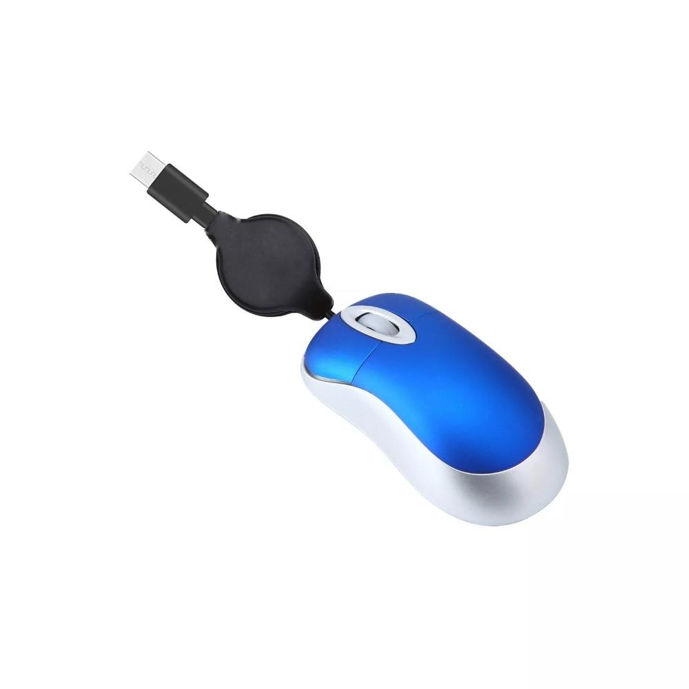 

Проводная мышь с выдвижным кабелем, тип C, выдвижные мыши, креативная компьютерная мышь синий