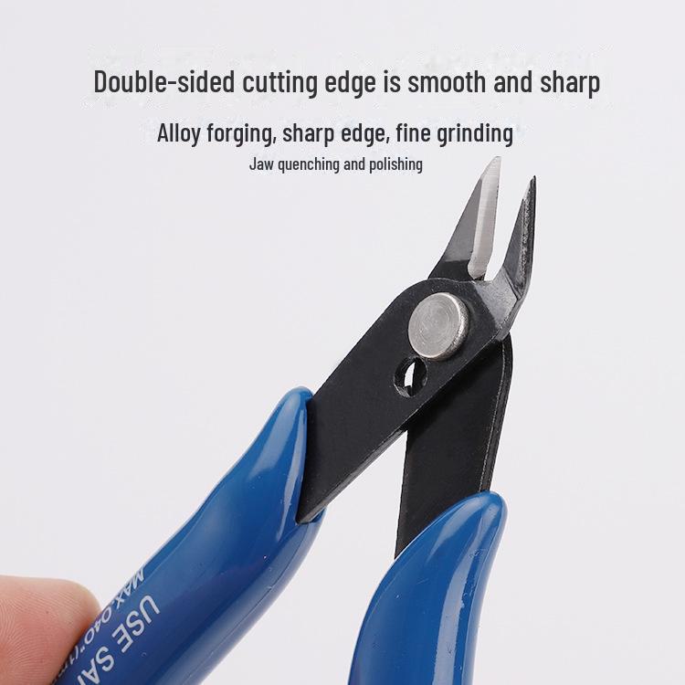 170II Ruyi Small Blue Oblique Nozzle Pliers for DIY Gundam Models, 5-inch and 3.5-inch Sizes