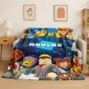 Cartoon R-Robloxs Spiel Gamer Flanelldecke Weiche Warme Überwurfdecke für Schlafzimmer Wohnzimmer Bett Reise Camping Picknick Geschenk