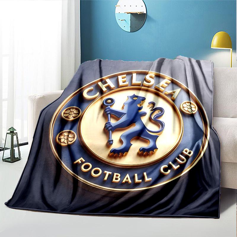 Chelsea F.C Pattern Blanket for Home Decoration, Bed, Sofa, Car Travel, Camping, Suitable for All Seasons, Birthday Christmas Gift