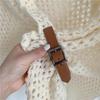 Korean Style Hollow Out Buckle Large Triangle Warm Decorative Scarf For Women
