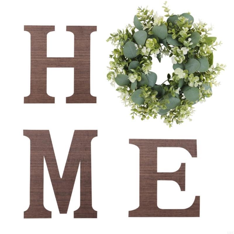 Artificial Eucalyptuses Wreath Home Sign for Wall Decors Farmhouses Hangings X3UC