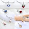 Original Copper Red Santa Claus Pendant Blue Bell Winter Socks Beads Fit Bracelet Diy Jewelry Fine Gift Accessory Making