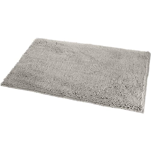 Basic Microfiber Non-Slip Bath Mat, Platinum, 53.3 X 86.3 Cm