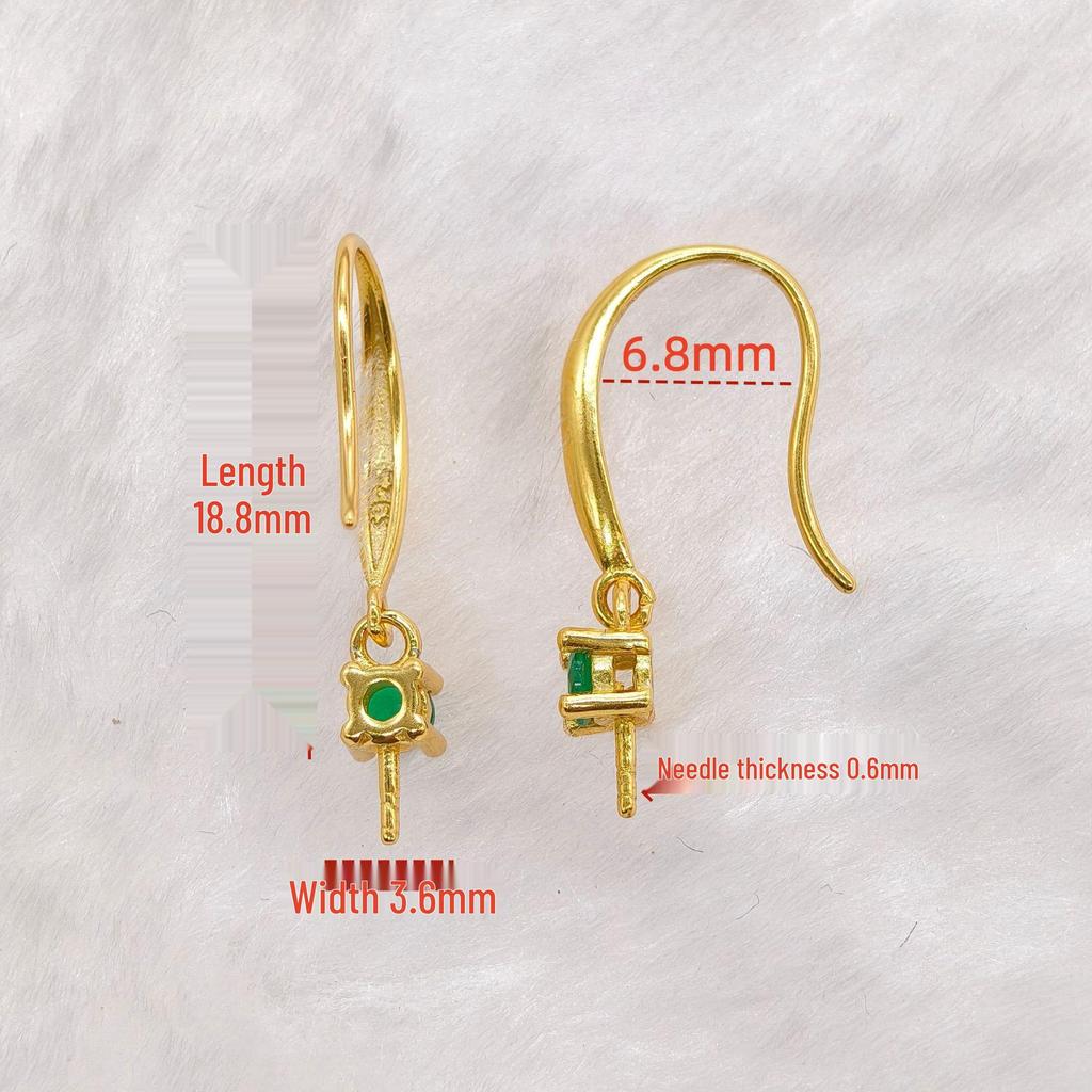 Sterling Silber S925 Ohrring-Rohlinghalter für DIY Jade-, Achat- & Bernstein-Schmuck