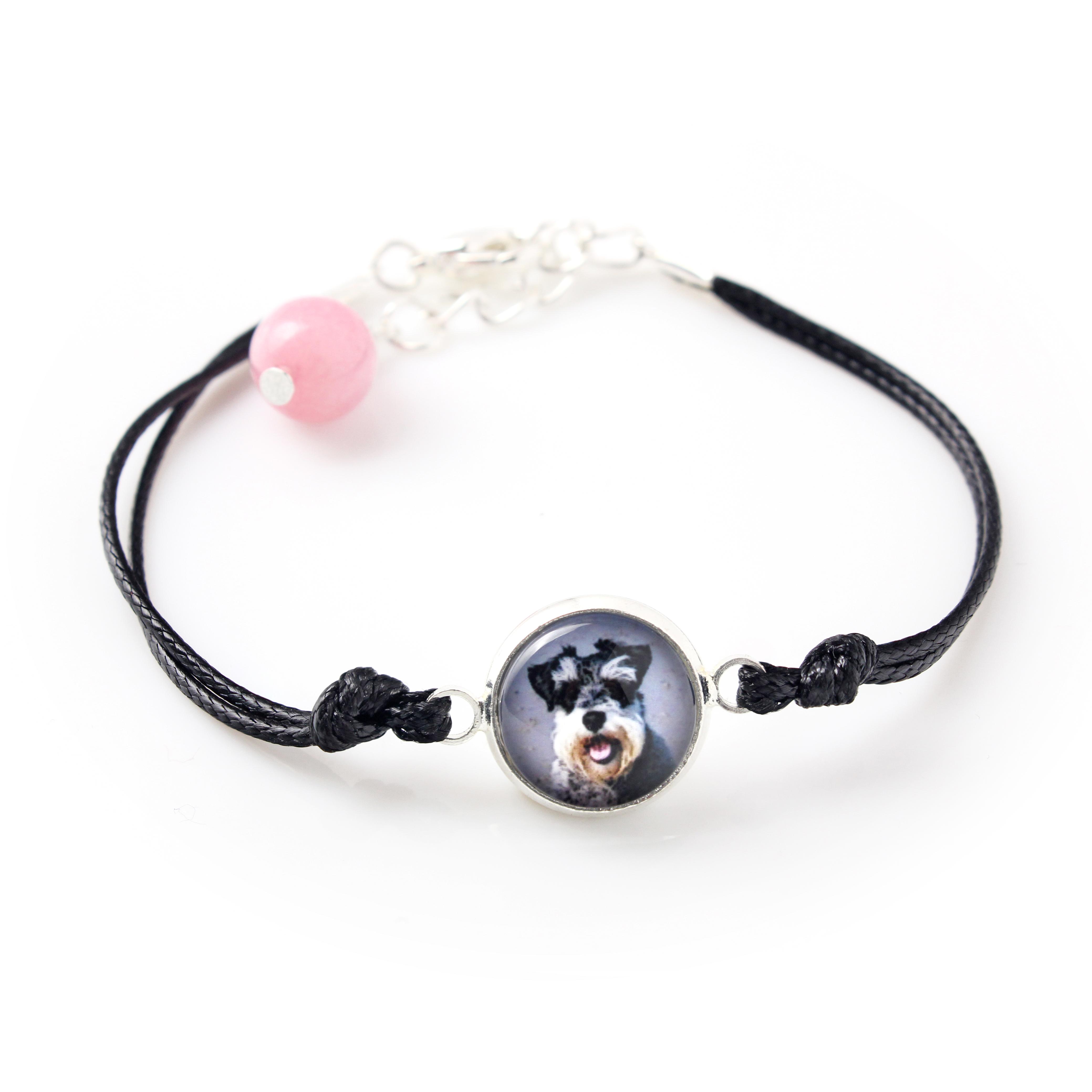 

Schnauzer - bracelet with your photo handmade, unique jewelry from the Art-Dog brand срібний