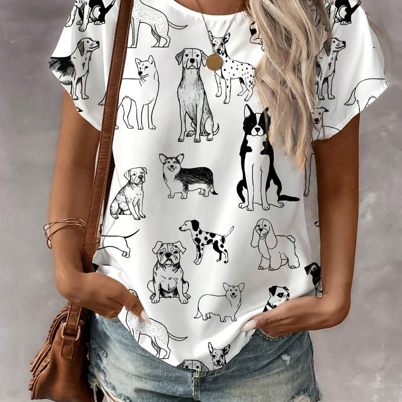Women s Elegant Short Sleeve Printed Shirt S