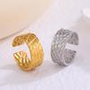 Minimalist Open Rhombus Stainless Steel Ring - Elegant, Non-Fading Women's Titanium Design