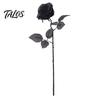 Fake Roses for Graduation Realistic Silk Black with Long Stems Wedding Centerpieces, Halloween Home Elegant Tabletop Decorations Decor, Artificial