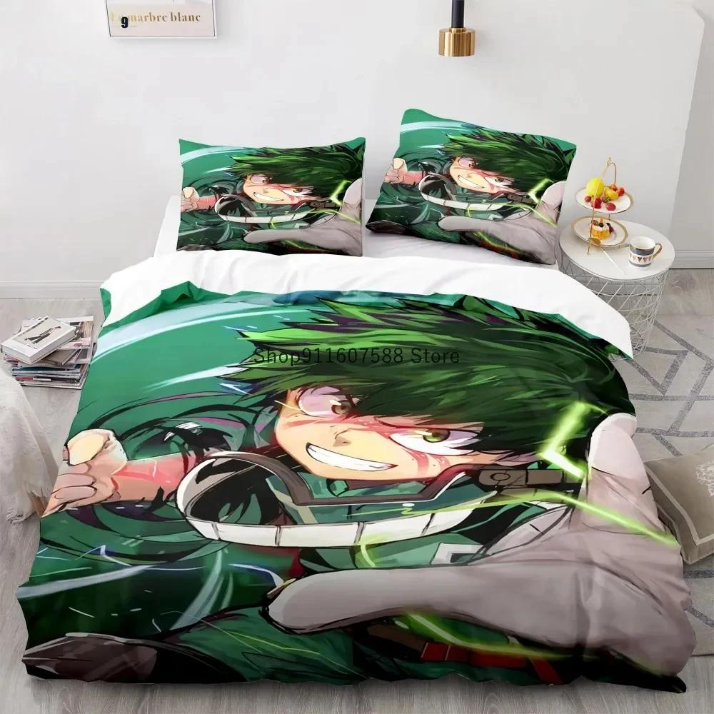 New Anime My Hero Academy Bedding Set Anime Characters Duvet Cover Set 3D Quilt Bed Set Queen King Size Boys Home Textile