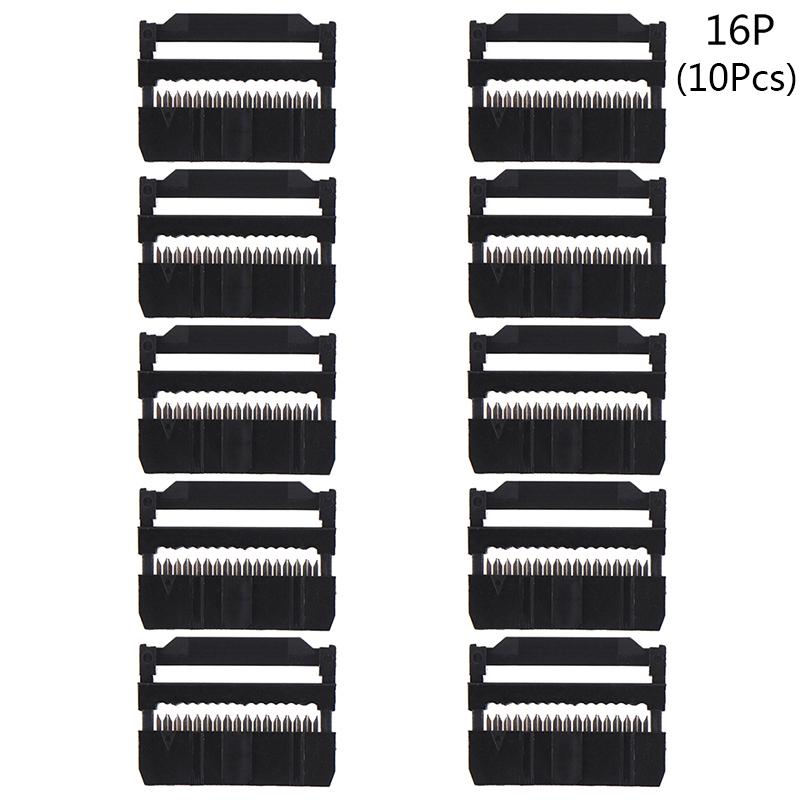 10Pcs 6/8/10/12/14-50Pin Idc Socket Plug Ribbon Cable Connector 2.54Mm Pitch