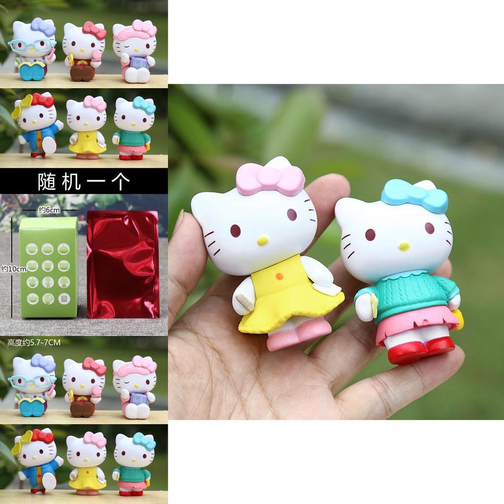Adorable Kt Cat Pvc Figurine Blind Box Collectible Cute Desktop Decor Gift For Girls