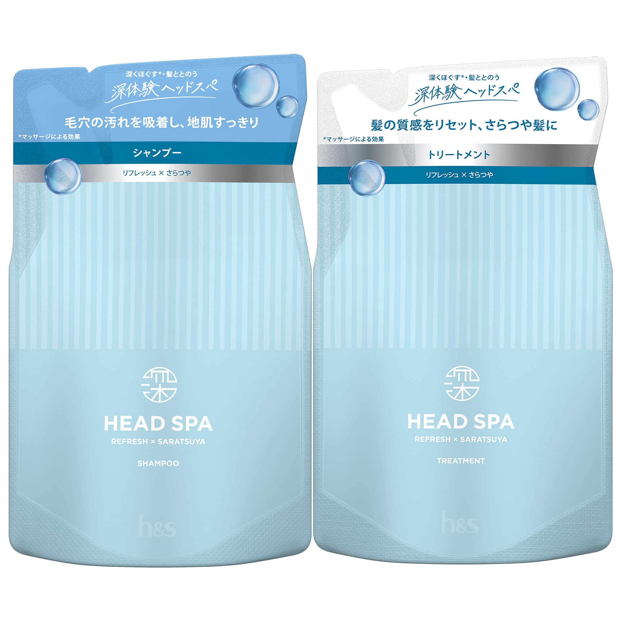 

h&s Deep Experience Head Spa (ОТ и ТБ) h&s Deep Head Spa Шампунь и Кондиционер 350г+350г Запасной Блок Освежающий х Разглаживающий [Покупка Набором]