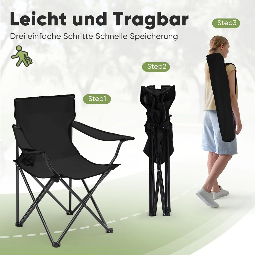 Camping Chair Folding Chair, With Cup Holder, Camping Chair Foldable, For Outdoor, Sports, Beach, Fishing, Oxford Garden Chair