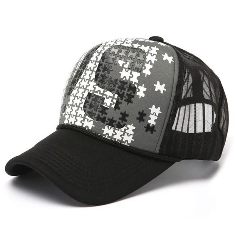 Alphabet Embroidered Mesh Cap With Sun Protection For Summer Casual Wear