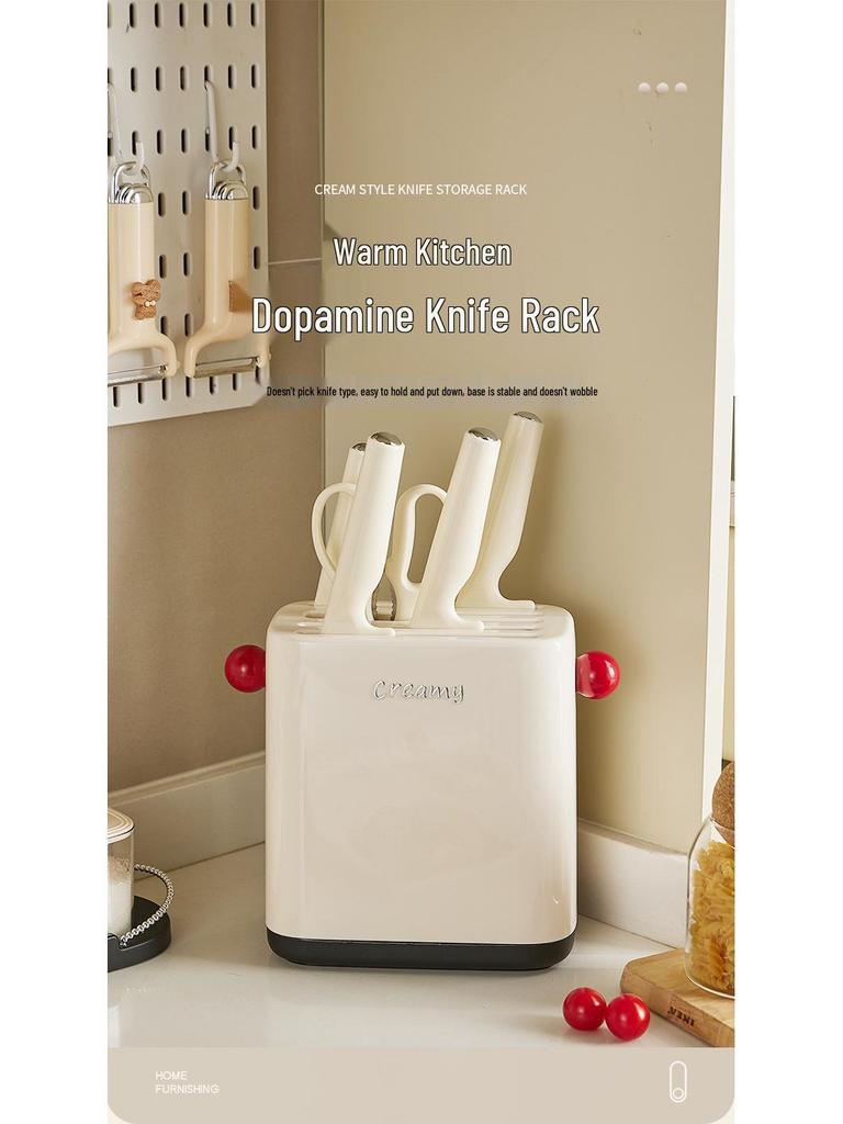 Dopamine Multifunctional Kitchen Knife & Chopstick Storage Rack - Stylish Plastic Organizer for Modern Homes
