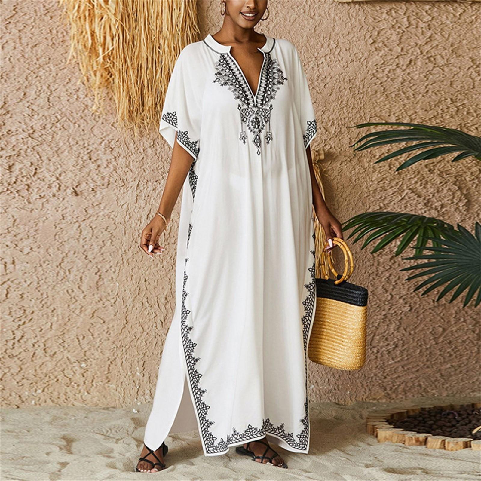 

Ladies Loose Beach Cover Up Robe Vacation Sun Shirt Cover Up