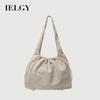 Fashion Simple Underarm Bag Casual Drawstring Canvas Large Capacity Tote Bag