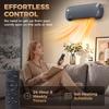 2000W Ceramic Space Heater, Electric Heater, Wall Mounted, with Fan, Adjustable Thermostat, Weekly Timer, Grey
