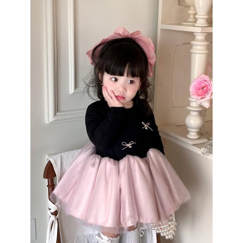 Girls Princess Dress 2026 Mesh Patchwork A-line Kids Birthday Party