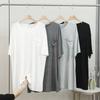 Women's Summer Modal T-Shirt Dress Half Sleeve Tee sleepdress With Pocket Loose Fit Plus Size Lightweight Loungewear Sleep Dress