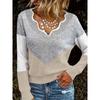 [Kuscheliger Pullover] Kuscheliger Farbblock Damen Casual V-Ausschnitt Pullover | Langarm-Pullover mit gerippten Bündchen, Herbst-/Winter-Oberteil für Freizeitkleidung